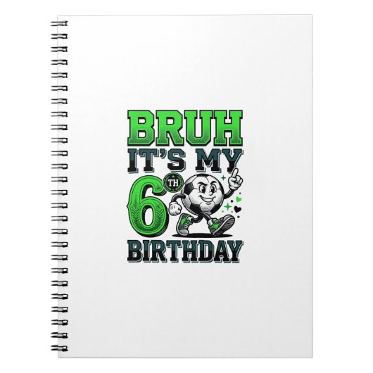 6歳の誕生日おめでとう サッカー少年 ノートブック (正面)