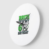 6歳の誕生日おめでとう サッカー少年 ラージ壁時計 (傾斜)