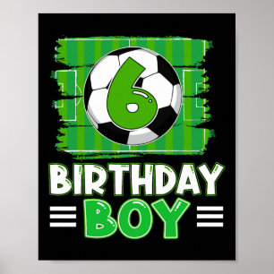 6歳の誕生日おめでとう サッカー少年 6歳の誕生日パーティーのテーマ ポスター