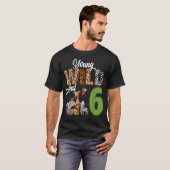 6歳の誕生日おめでとう!サファリ動物園 Tシャツ (正面フル)
