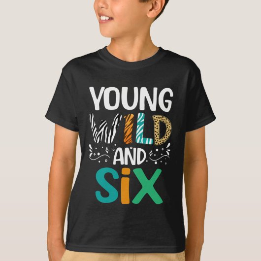 6歳の誕生日おめでとう バイキッズ 少年少女 Tシャツ (正面)