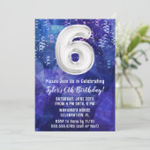 6歳の誕生日おめでとう ブルー系 男の子 招待状 (スタンド正面)