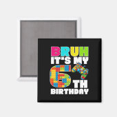 6歳の誕生日おめでとう ブロックで遊ぼう マグネット (正面/裏面)