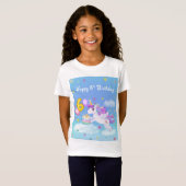 6歳の誕生日おめでとう ユニコーンとバースデーケーキ Tシャツ (正面フル)