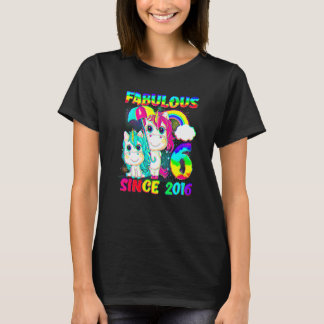 6歳の誕生日おめでとう ユニコーン ガール ファビュラスな誕生 Tシャツ