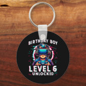 6歳の誕生日おめでとう!レベル6解除 ゲーマーの子供用F キーホルダー (正面)