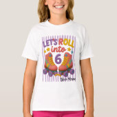 6歳の誕生日おめでとう ローラー スケート Tシャツ (正面)