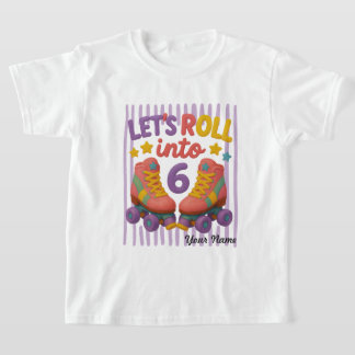6歳の誕生日おめでとう ローラー スケート Tシャツ