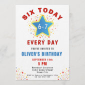 6歳の誕生日おめでとう！今日も毎日が６時間７時間で、ミームのスターとして輝いてね！ 招待状 (正面)