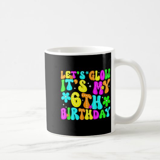6歳の誕生日おめでとう 発光する6歳の誕生日 コーヒーマグカップ (右)