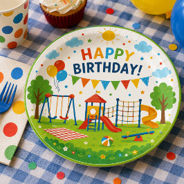 6歳の誕生日お祝いパーティーにぴったりな遊園地アドベンチャー ペーパープレート