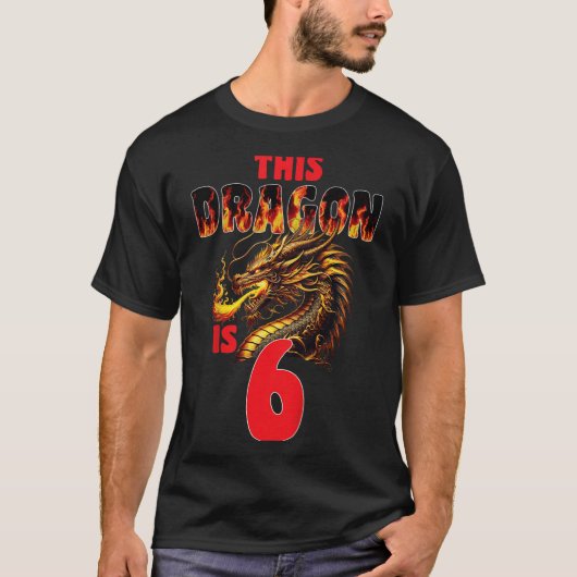 6歳の誕生日におすすめのファンタジードラゴン Tシャツ (正面)