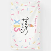 6歳の誕生日はとってもスイート! アイスクリーム 6歳の誕生日パーティー 横断幕 (縦)