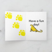 6歳の誕生日を迎えたアニメ黄色の恐竜 – 男の子達 カード (内部)