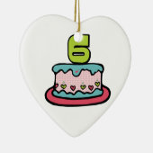 6歳の誕生日ケーキ セラミックオーナメント (右)