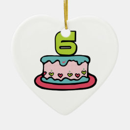6歳の誕生日ケーキ セラミックオーナメント