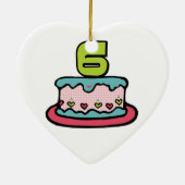 6歳の誕生日ケーキ セラミックオーナメント (裏面)