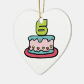 6歳の誕生日ケーキ セラミックオーナメント (左)
