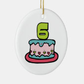 6歳の誕生日ケーキ セラミックオーナメント (右)