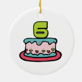 6歳の誕生日ケーキ セラミックオーナメント (裏面)