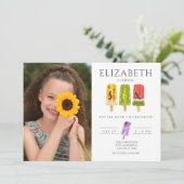 6歳の誕生日サマーパーティー ポップシクル アイスクリームパーティー 招待状 (スタンド正面)