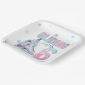 6歳の誕生日スケートで滑るパーティー ペーパープレート (傾斜あり)