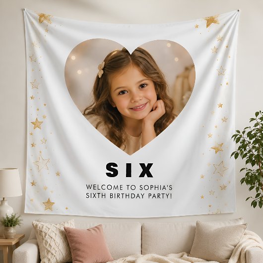 6歳の誕生日タペストリー 少女 タペストリー