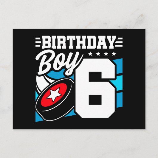 6歳の誕生日ハッカーパーティーテーマ 6歳の男の子 ポストカード (正面)