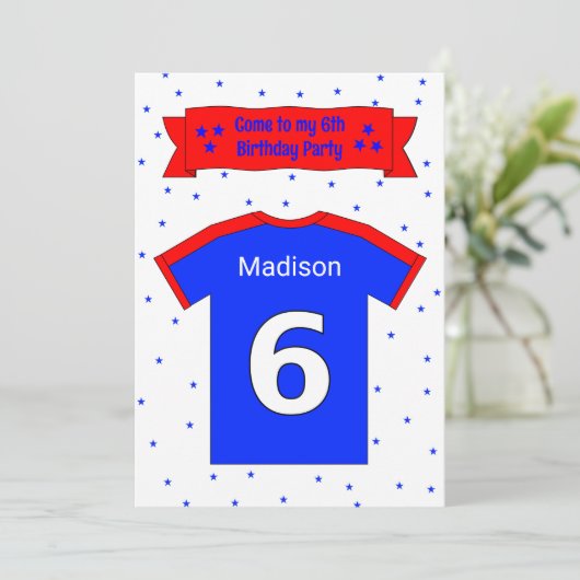 6歳の誕生日パーソナライズされたパーティの招待状 招待状 (スタンド正面)