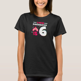 6歳の誕生日パーティーのリングマスターサーカスキッズ用Jt R Tシャツ