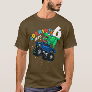 6歳の誕生日パーティーの恐竜の怪物に轟音 Tシャツ