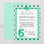 6歳の誕生日パーティー招待状 招待状 (正面/裏面)