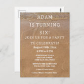 6歳の誕生日パーティー サンディビーチ 海 オーダーメイド 年齢 ポストカード (正面/裏面)