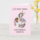 6歳の誕生日フォトカード カード (黄色い花)