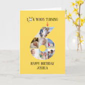 6歳の誕生日フォトカード カード (黄色い花)