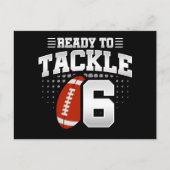 6歳の誕生日フットボールパーティー 子供の6歳の誕生日 ポストカード (正面)