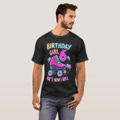 6歳の誕生日ローラースケートの女の子のお祝い Tシャツ (正面フル)