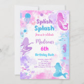 6歳の誕生日人魚の招待状 招待状 (正面)