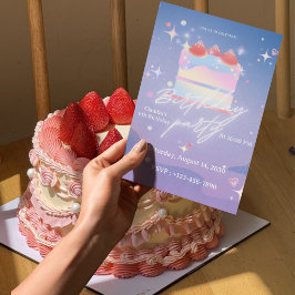 6歳の誕生日招待状 女の子用 招待状