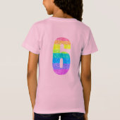 6歳の誕生日虹パーティー Tシャツ (裏面)