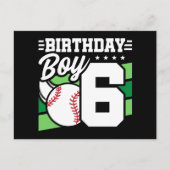 6歳の誕生日野球パーティーテーマ 男の子6歳 ポストカード (正面)