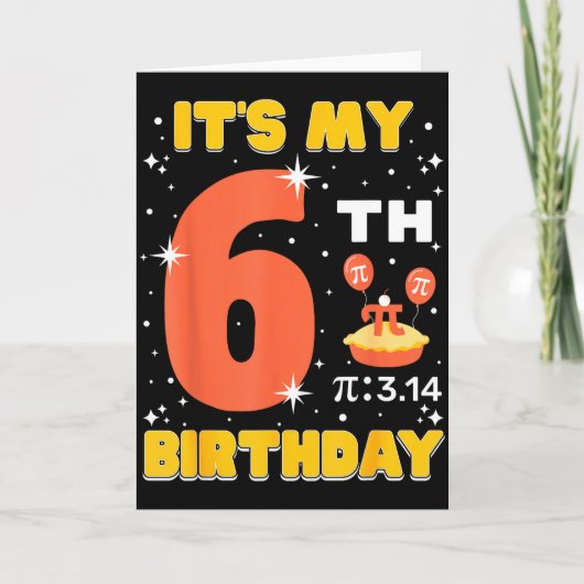 6歳の誕生日 πの日 数学 6歳 子供 男の子 女の子 ギフト カード (正面)