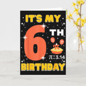 6歳の誕生日 πの日 数学 6歳 子供 男の子 女の子 ギフト カード (黄色い花)