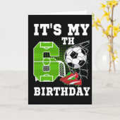6歳の誕生日 おれの6歳の誕生日 サッカーだ カード (黄色い花)
