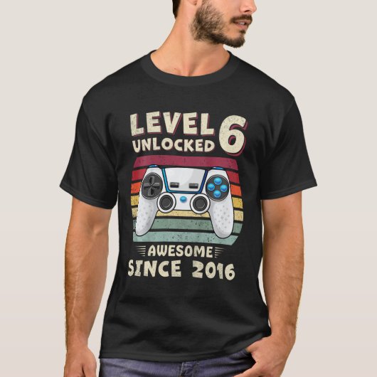 6歳の誕生日 お誕生日おめでとう 男子 ギャマー 6歳児 Tシャツ (正面)