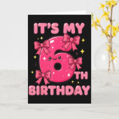 6歳の誕生日 コケット リボン ガール かわいい 6歳 カード (黄色い花)