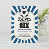 6歳の誕生日 サッカー ボール 招待状 (スタンド正面)