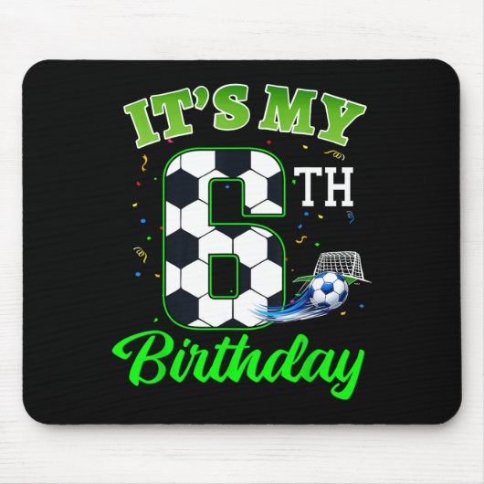 6歳の誕生日 サッカー ボール 男の子 女の子 子ども スポーツ マウスパッド (正面)