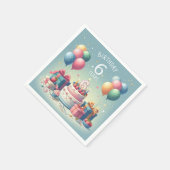 6歳の誕生日 スタンダードカクテルナプキン (角)