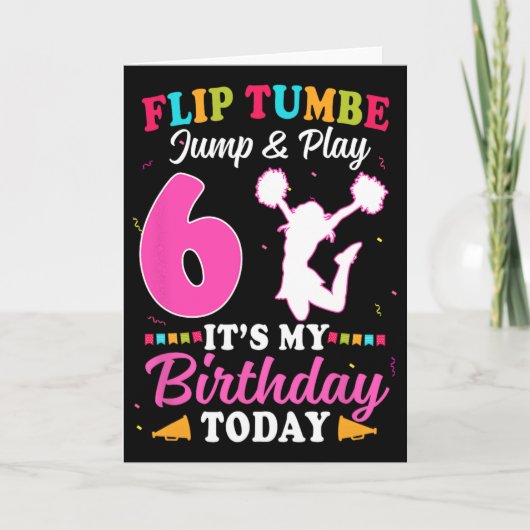 6歳の誕生日 チアリーダー 女の子 カード (正面)